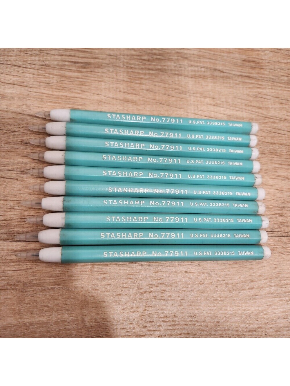 Vintage Lot Of 10 Teal Blue Stasharp 77911 Replaceable Lead Pencil Taiwan New